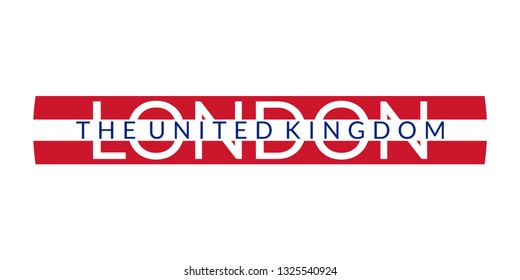 London text. The United Kingdom and London city banner, poster, Tee print, T-shirt graphics. England or UK Typography design. Vector illustration.