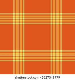 Padrão de textura têxtil de Londres, fundo artístico tartan vetor. Tecido de cheques sem costura furry na paleta de cores laranja e âmbar.