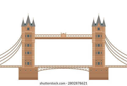 London Tower Bridge across the river Thames. Famous building in United Kingdom. illustration concept.