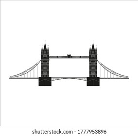 London Tower Bridge in England. illustration for web and mobile design.