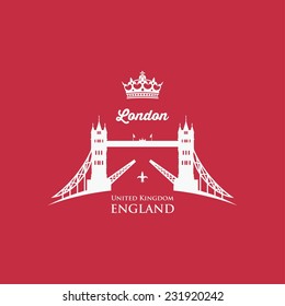 London Tower Bridge Symbol - Vector Illustration