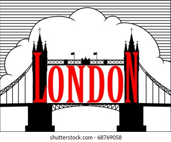 London. Tower bridge. Vector