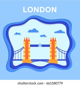 London tower bridge vector illustration.