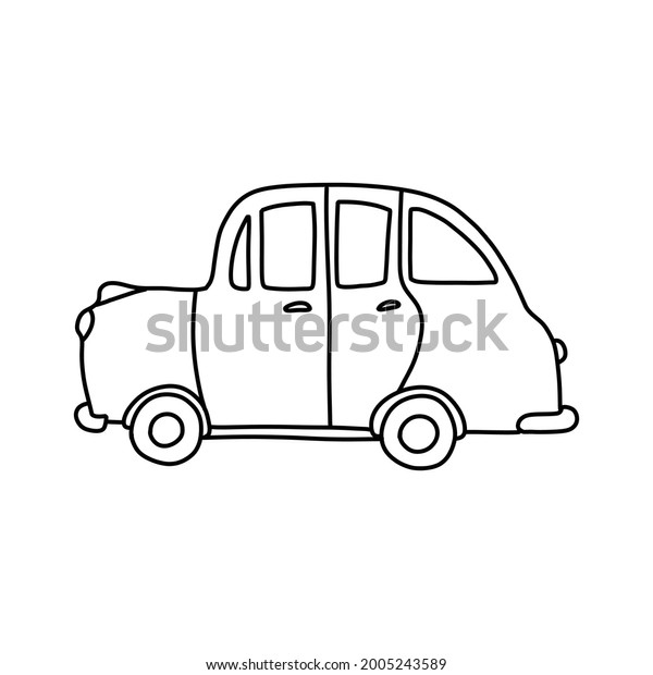 London traditional taxi cab doodle icon,\
vector illustration