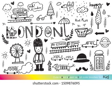 London travel icons english set city flag europe culture britain tourism england traditional ,Vector illustration of Doodle cute for kid, Hand drawn set of cute doodles for decoration