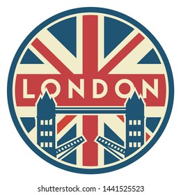 London travel. sticker, badge, emblem and pin vector design 