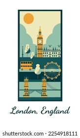 London travel and tourism poster for postcard 