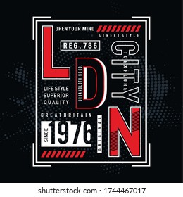 London typography design for t shirt, vector illustration