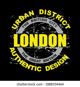 London typography design t-shirt print vector illustration