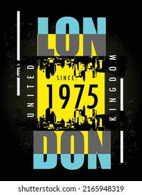 London typography design t-shirt print vector illustration
