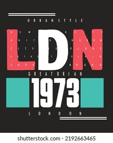 London typography design t-shirt print vector illustration