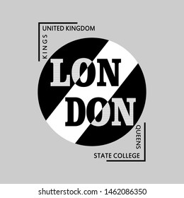 London typography design,modern artistic concept,trendy t shirt print,illustration art,letter style - vector