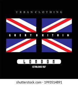 London typography graphic for print t shirt, vector illustration, authentic, design style