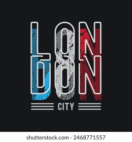 London typography graphic t-shirt and apparel design
