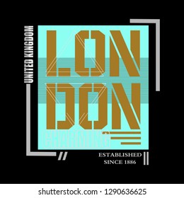 london typography illustration vector for print t shirt