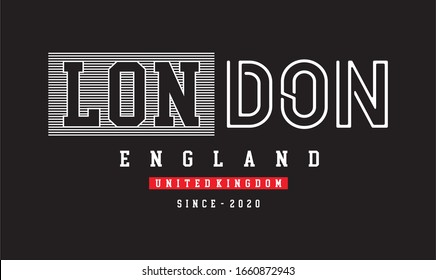 london typography for print t shirt 