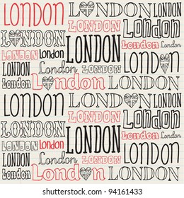 London typography seamless background pattern vector svg