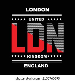 Londoner Typografie-Tee-Design, Vektorgrafik, Element Vintage-künstlerisches Bekleidungsprodukt