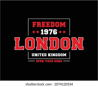 London Typography Vector T-shirt Design for print 