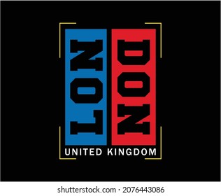 Diseño de camisetas para vectores de tipografía de Londres para impresión 
