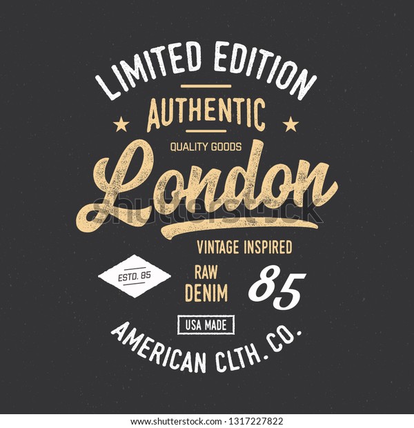 London Typography Vintage Vector Tshirt Apparel Stock Vector
