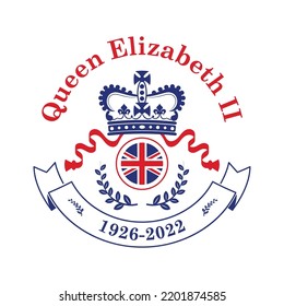 London, UK, 09.08.2022 Queen Elizabeth II Death Memorial Poster With British Flag Funeral Ruling 70 