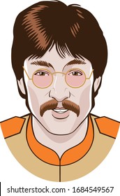 London, UK - 1/1/1968: John Lennon, Beatles Member