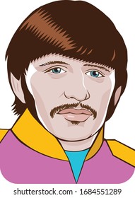 London, UK - 1/1/1968: Ringo Starr, Beatles Member