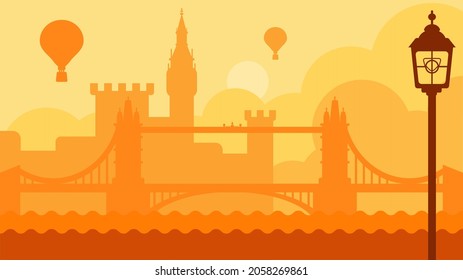 London uk landscape with castle and river vector