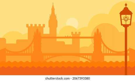 London uk landscape with castle and river vector