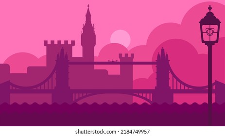 London uk landscape with castle and river vector