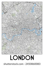 London, UK map poster art svg