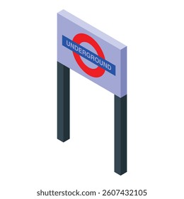 London underground sign showing the way to the subway station with its characteristic red circle