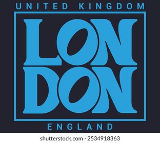 Londres Reino Unido Eslogan de Inglaterra con estampado universitario para camiseta gráfica o sudadera.	