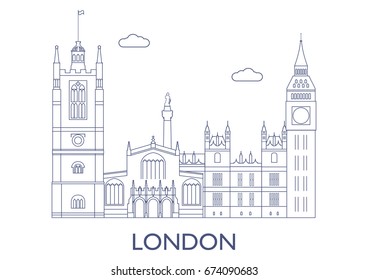 London, United Kingdom. The most famous buildings of the city