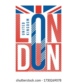 london, united kingdom, typography, vector illustration