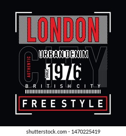 London urban denim typography graphic design vector illustration