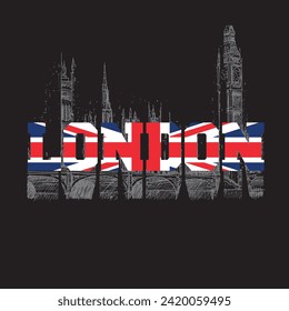 Londres con V3 - Estilo de arte minimalista. Diseño editable e imprimible para camisetas, tazas, tee gráfico, sudaderas, estuches, etc.