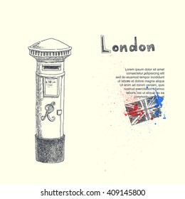 London. vector background with London mail box