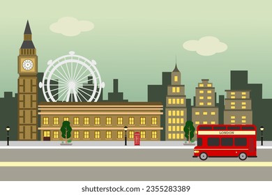 London vector city skyline illustration