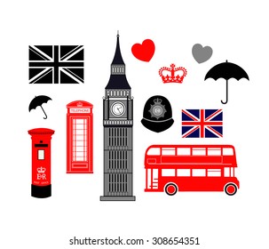 London Vector Collection - Set of icons on theme of Britain