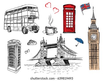 London vector drawings set