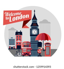 London vector flat style illustration 