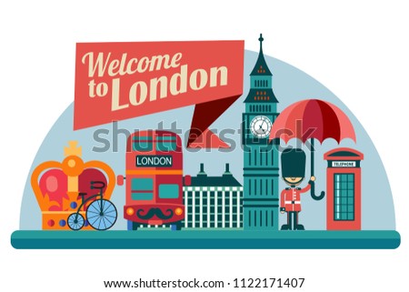 London vector flat style illustration 