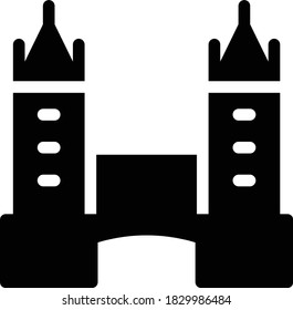 Icono plano de glifo vectorial de Londres 