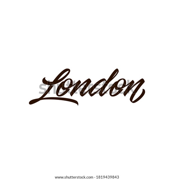 London Vector Logo Lettering Inscription Handwriting Stock Vector ...