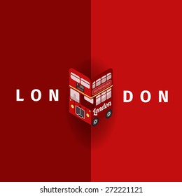 London Vector poster with double decker