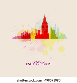 LONDON Vector silhouettes of the city