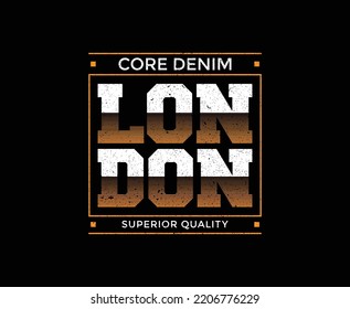 London Vector T-shirt Design with grunge effect