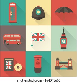 London vintage icons vectors